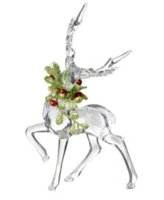 Kissing Krystals Mistletoe Krystal Reindeer Figurine - Clear, Red, Green