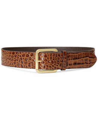 Brooks Brothers Women's Leather Croc Embossed Belt | Black | Size Xs - Shop Holiday Gifts and Styles