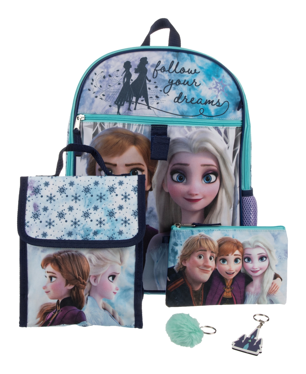 Frozen 5 Piece Backpack Set In Purple