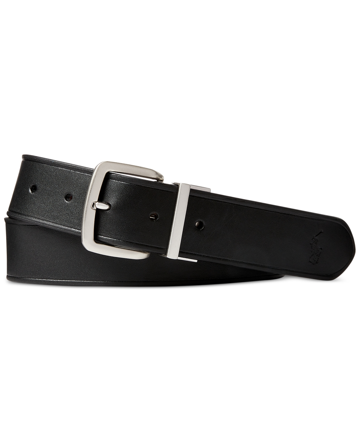 Shop Polo Ralph Lauren Men's Reversible Leather Belt In Black,brown