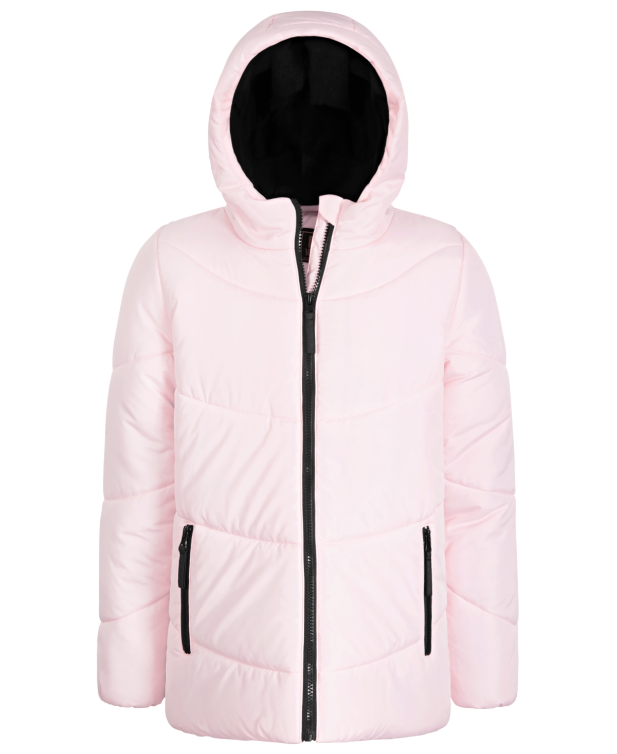 S Rothschild & Co Big Girls Flare Hooded Puffer Coat In Petal Pink