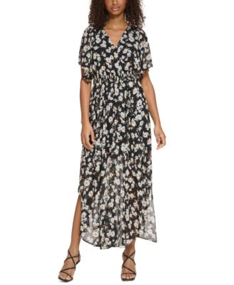 Women's Floral-Print Smocked Maxi Dress