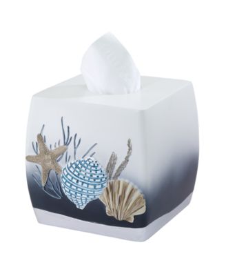 Blue Lagoon Ombre Seashells Tissue Box Cover