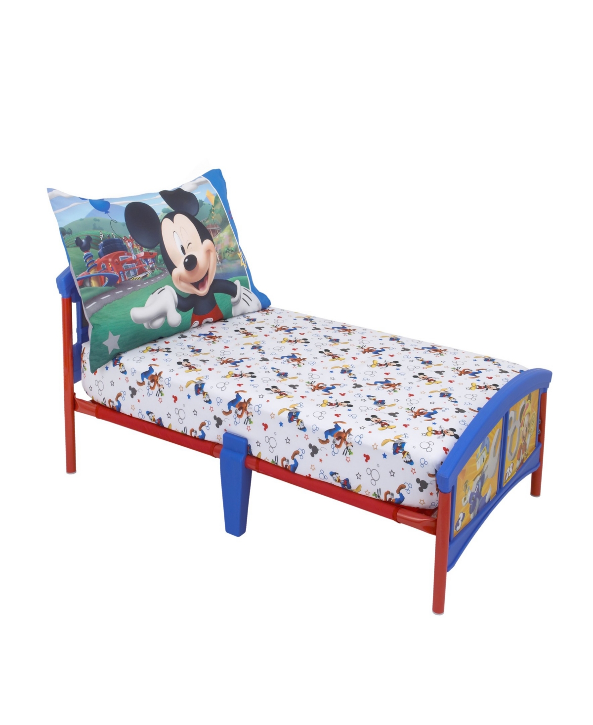 Disney Mickey Mouse Having Fun 2 Piece Toddler Sheet Set Bedding In White