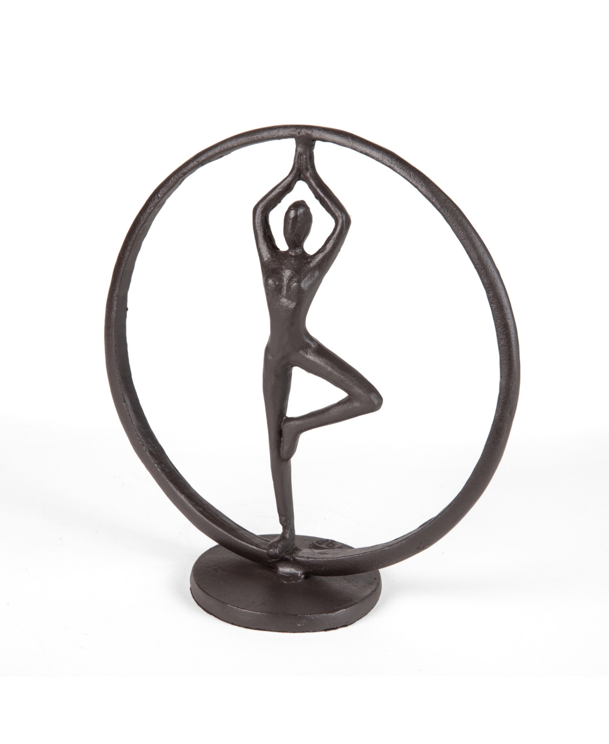 Danya B Yoga Tree Circle Cast Iron Sculpture In Dark Brown