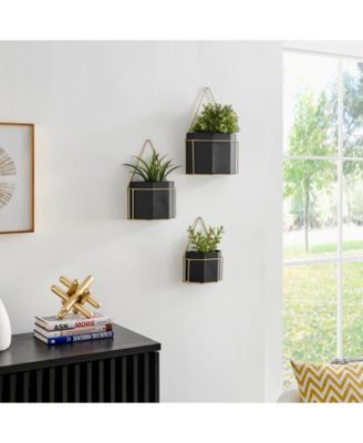 Modern Geometric Metal 3-Piece Wall Planters Set