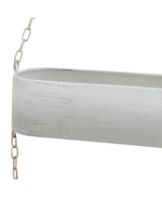 Two-Tier Hanging Metal Trough Wall Planter