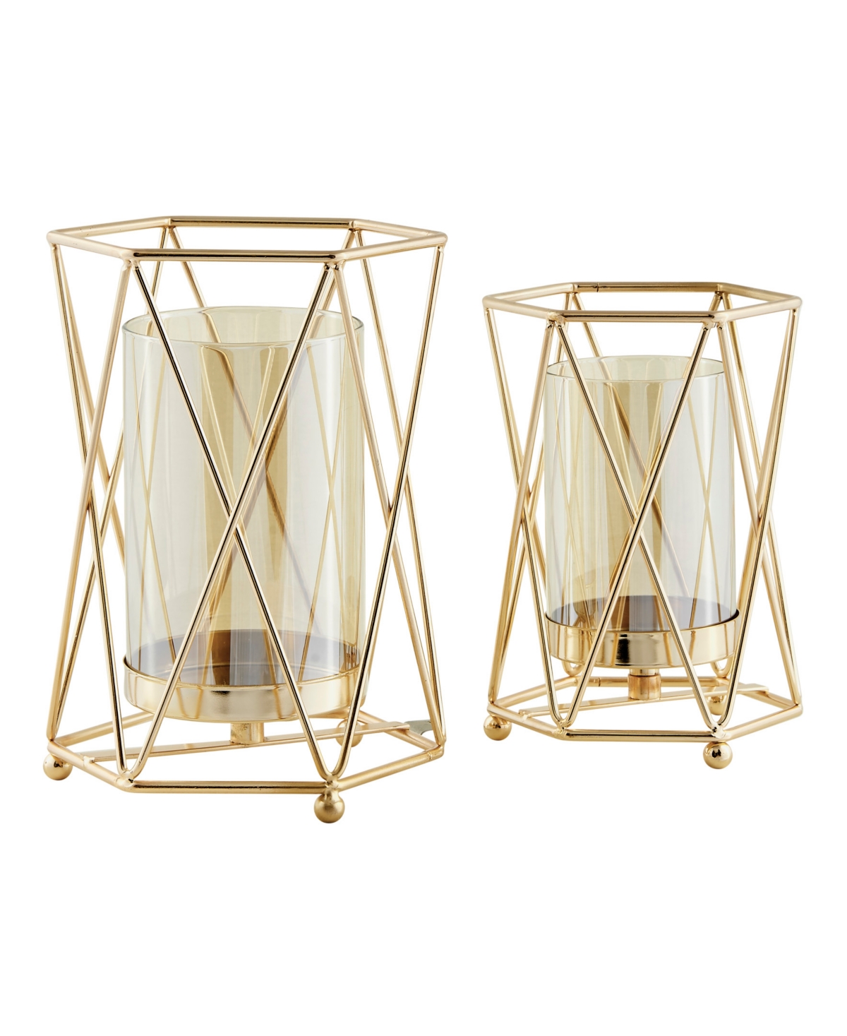 Danya B Prism Warm Hurricane 2-Piece Candle Holders Set