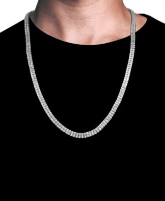 Men's Diamond 24 Double Row Necklace (1 ct. t.w.) in Sterling Silver or 14k Gold-Plated Silver
