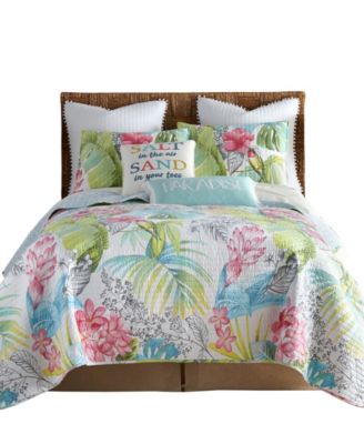 Kalani Tropical Motif Reversible 2-Pc. Quilt Set, Twin/Twin XL