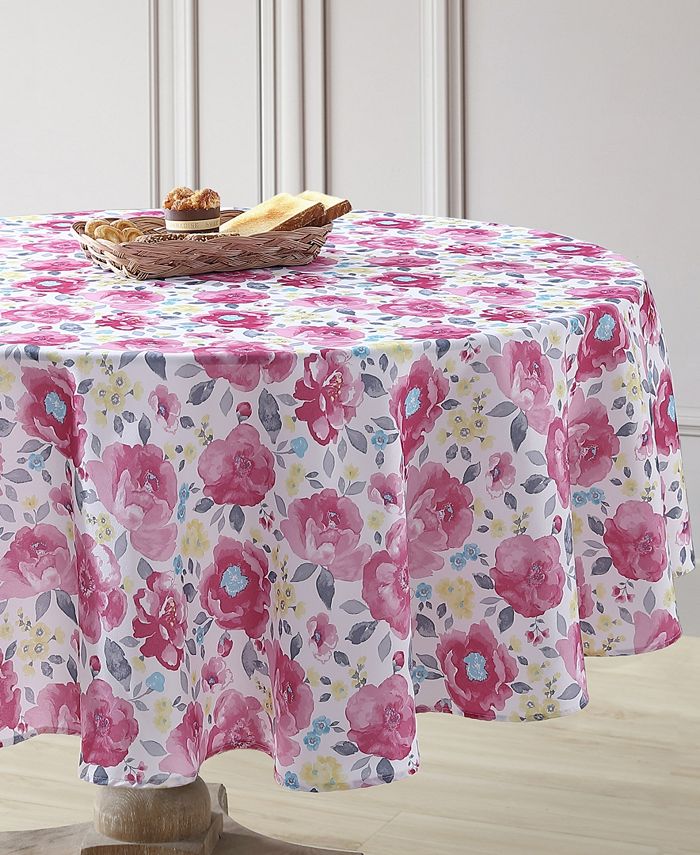Laura Ashley Easy Care Tablecloth, 70" Round, Service for 6 Macy's