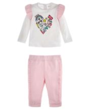 Guess Baby Girls Bodysuits with Reversible Joggers and Headband, 4
