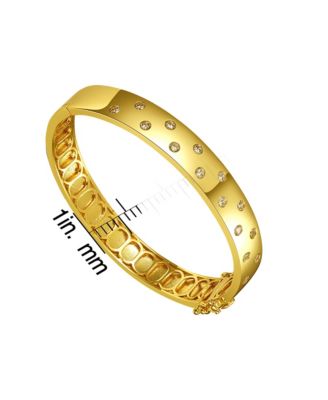 14k Gold Plated with Cubic Zirconia Starry Sky Bangle Bracelet
