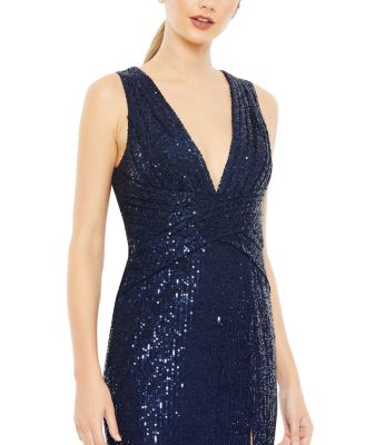 【Mac Duggal】装飾レースVネックバタフライスリーブガウン Mac Duggal Women's Ieena V-Neck Sequin Wrap Waist Gown - Macy's