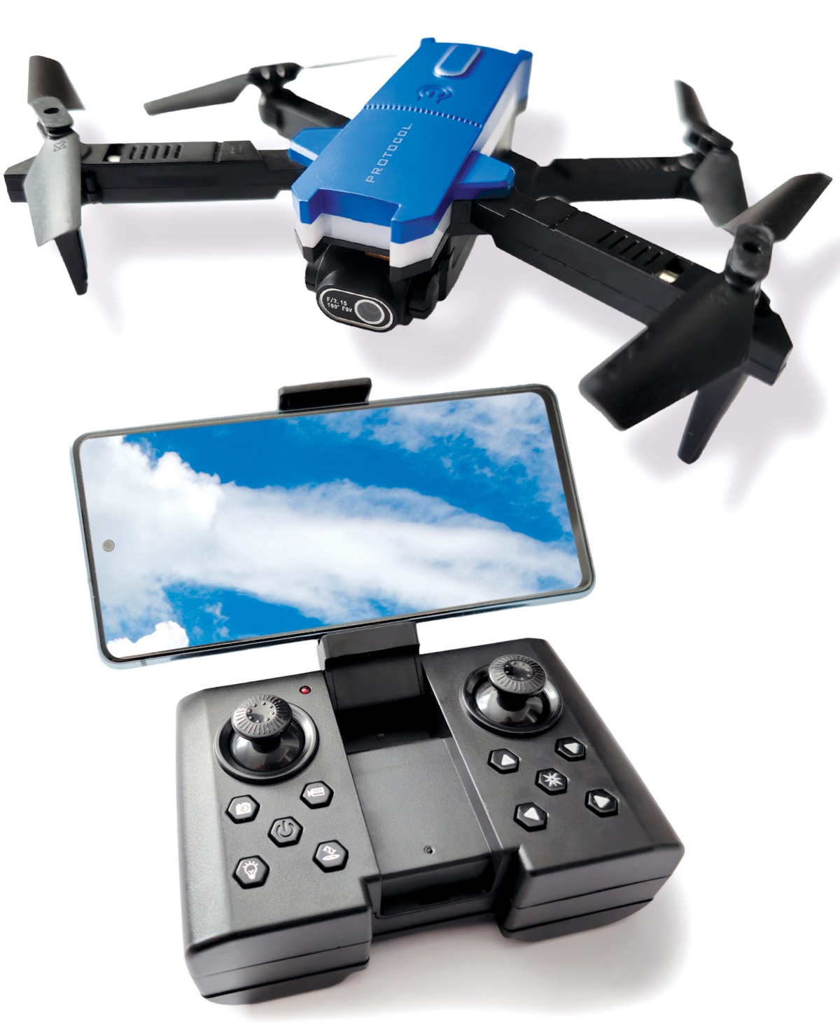 Protocol Aeroflux Folding Drone With Live Streaming Camera In Black