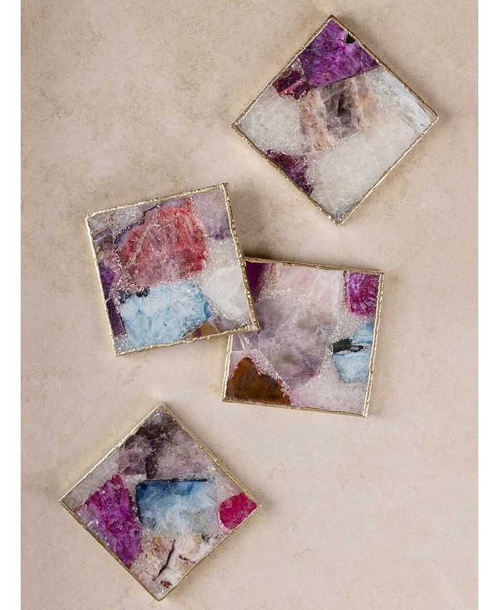 GAURI KOHLI Radiance Composite Agate Coasters, Set of 4 Macy's