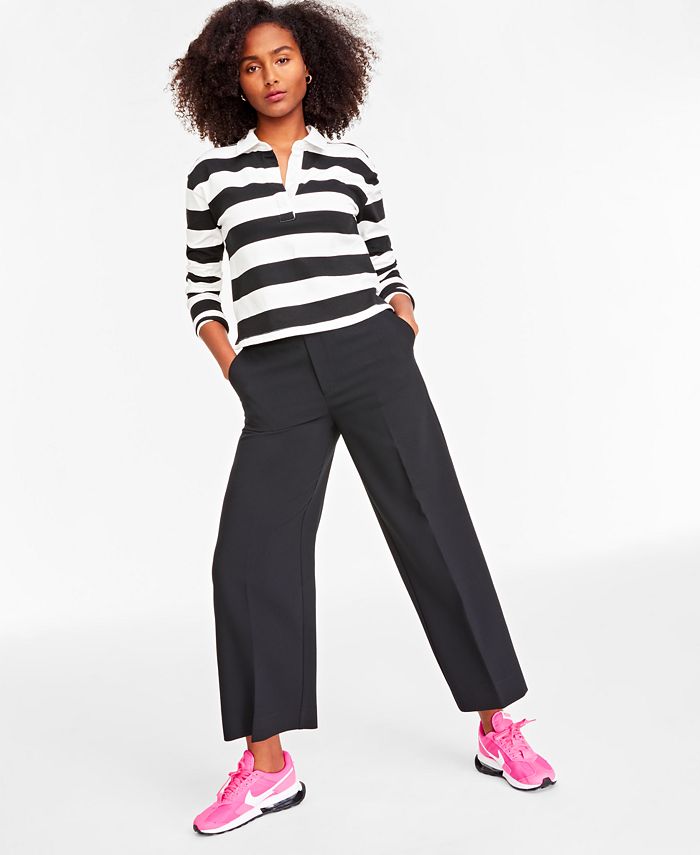 On 34th Women's Cotton Long-Sleeve Rugby Shirt, Created for Macy's - Macy's