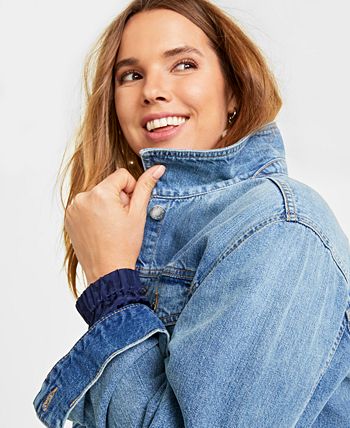 Lucky Brand Trendy Plus Size Cotton Denim Jacket - Macy's