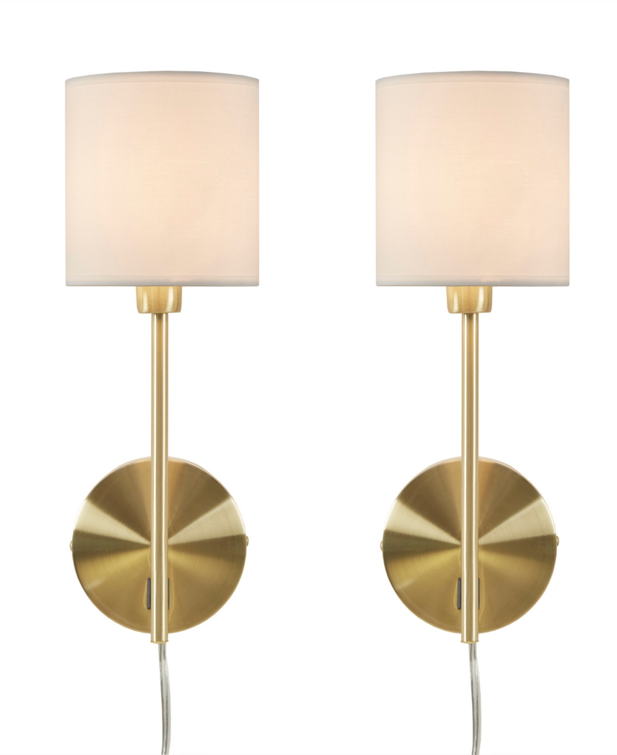 Hampton Hill Conway Metal Wall Sconce With Cylinder Shade, Set Of 2 In Gold