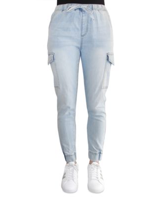 Almost Famous - Juniors' Cotton Drawstring High-Rise Cargo Joggers