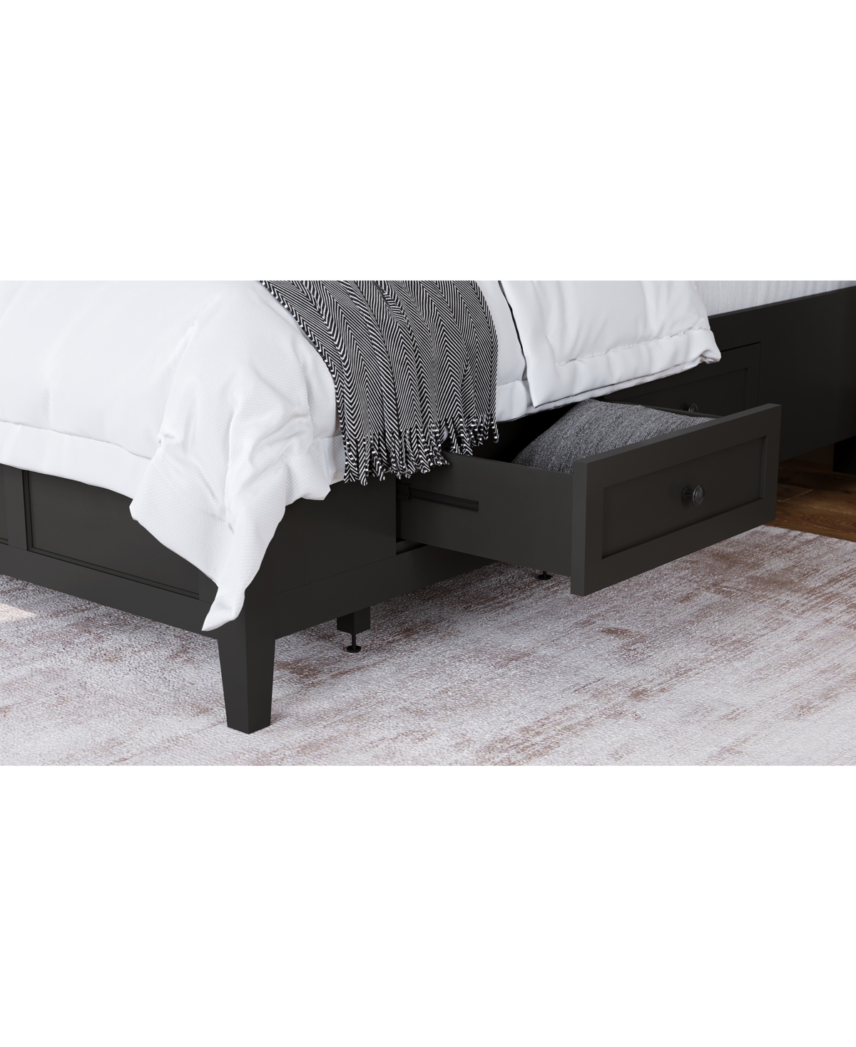 Macy's Hedworth King Storage 3-pc. Set (bed, Chest & Nightstand) In Black