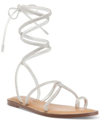 Wild Pair Gennifer Lace-Up Ankle-Tie Flat Sandals, Created for Macy's ...