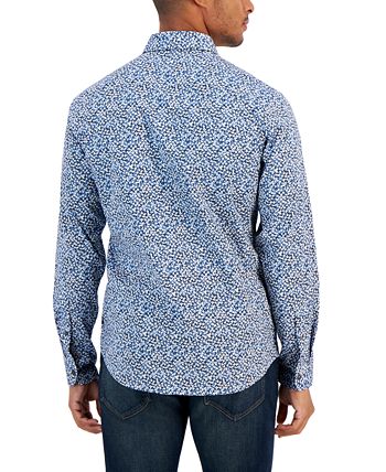 Michael Kors Men s Modern Fit Stretch Leaf Print Button Down Shirt