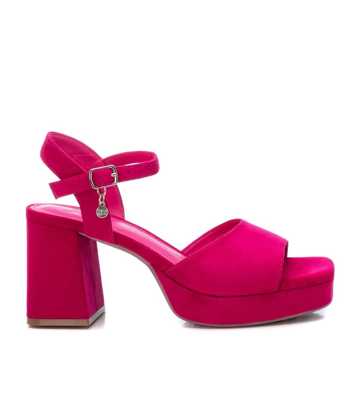 Women's Heeled Suede Sandals With Platform By Xti, Pink - Pink