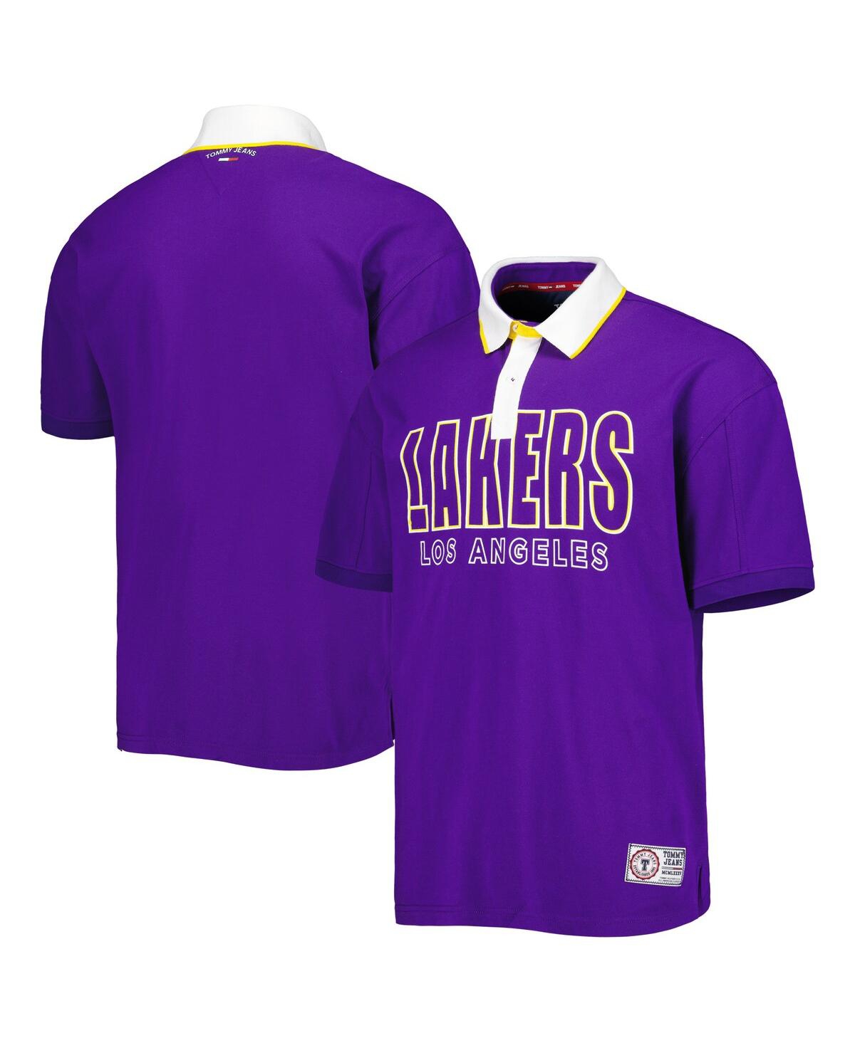 Shop Tommy Jeans Men's  Purple Los Angeles Lakers Stanley Pique Polo Shirt