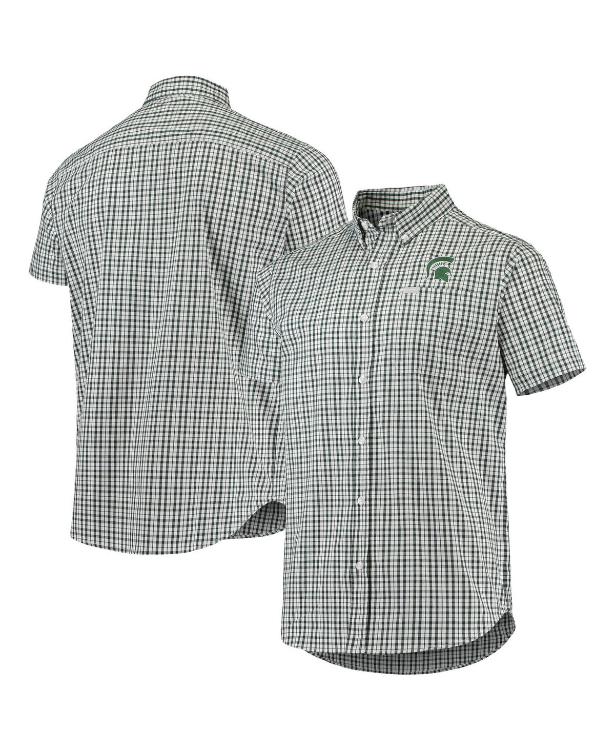 Shop Columbia Men's  Green Michigan State Spartans Rapid Rivers Logo Button-down Shirt