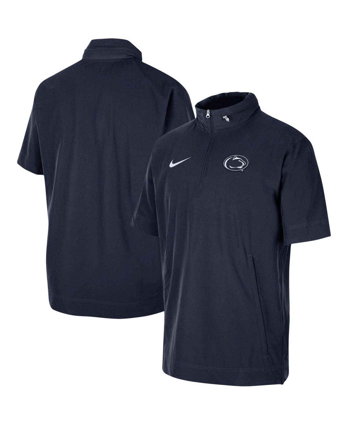 Shop Nike Men's  Navy Penn State Nittany Lions Coaches Quarter-zip Short Sleeve Jacket