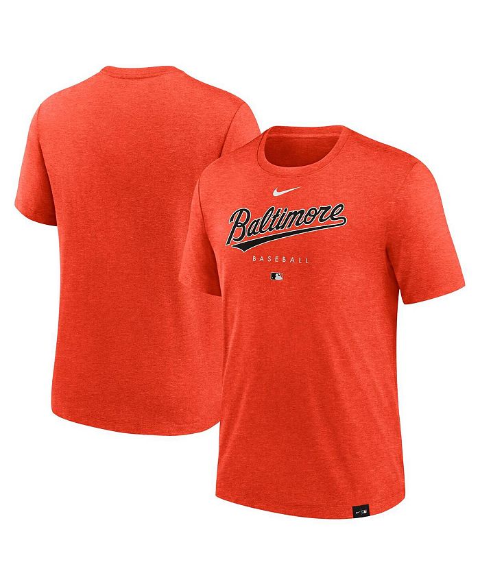 NIKE DRI-FIT AUTHENTIC MLB BALTIMORE ORIOLES ORANGE PERFORMANCE T