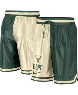 Men's Hunter Green, Cream Milwaukee Bucks Courtside Versus Force Split DNA Performance Shorts