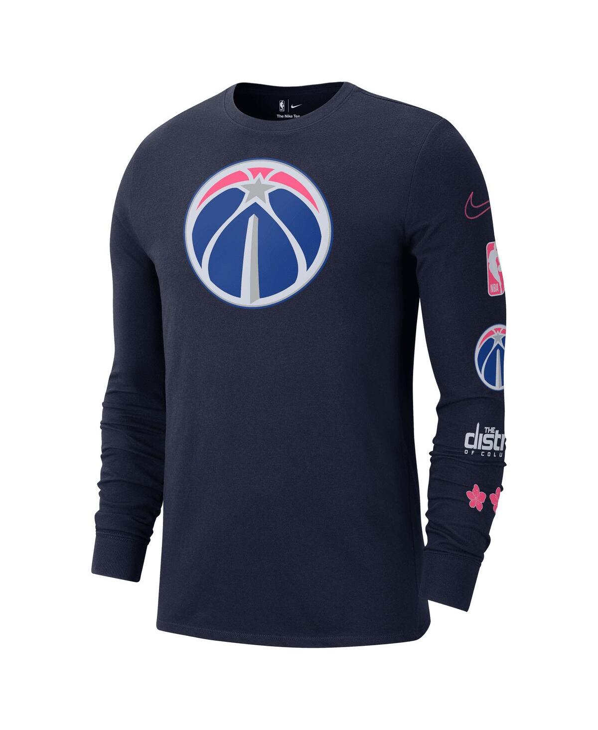 Shop Nike Men's  Navy Washington Wizards 2022/23 City Edition Essential Expressive Long Sleeve T-shirt