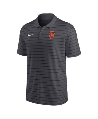 Men's Charcoal San Francisco Giants Authentic Collection Victory Striped Performance Polo Shirt