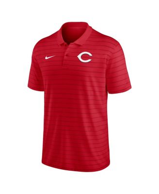 Men's Red Cincinnati Reds Authentic Collection Victory Striped Performance Polo Shirt