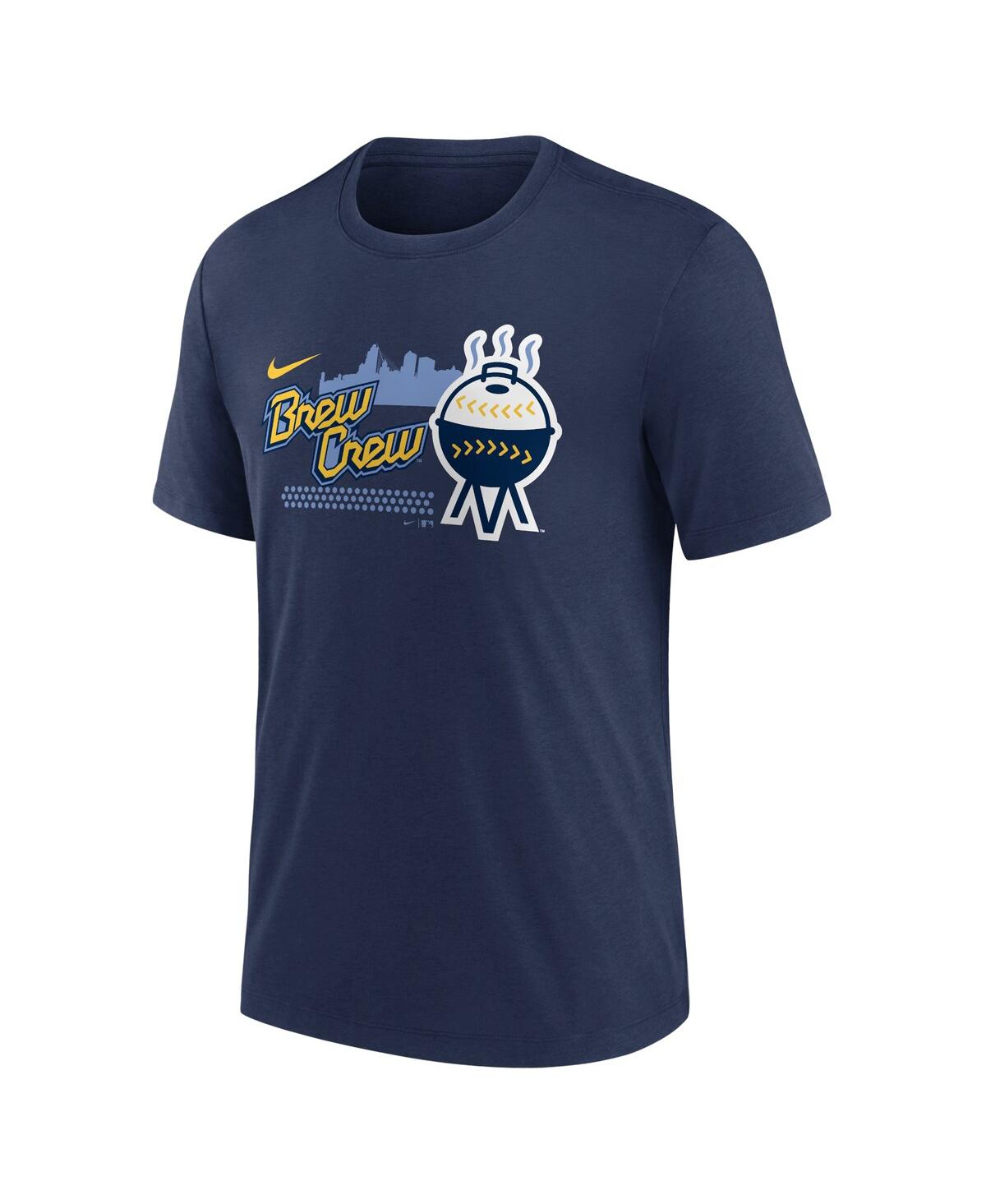 Shop Nike Men's  Navy Milwaukee Brewers City Connect Tri-blend T-shirt