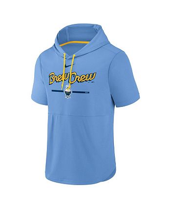 Nike Men's Powder Blue Milwaukee Brewers City Connect Short Sleeve Pullover  Hoodie