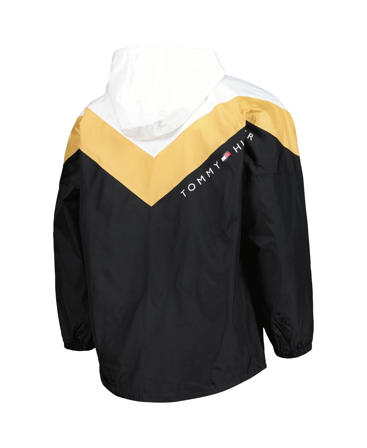 Shop Tommy Hilfiger Women's  Black, Gold Vegas Golden Knights Staci Half-zip Windbreaker Jacket In Black,gold