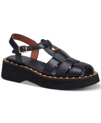 COACH - Women's Vivienne Fisherman C Studded Flat Sandals