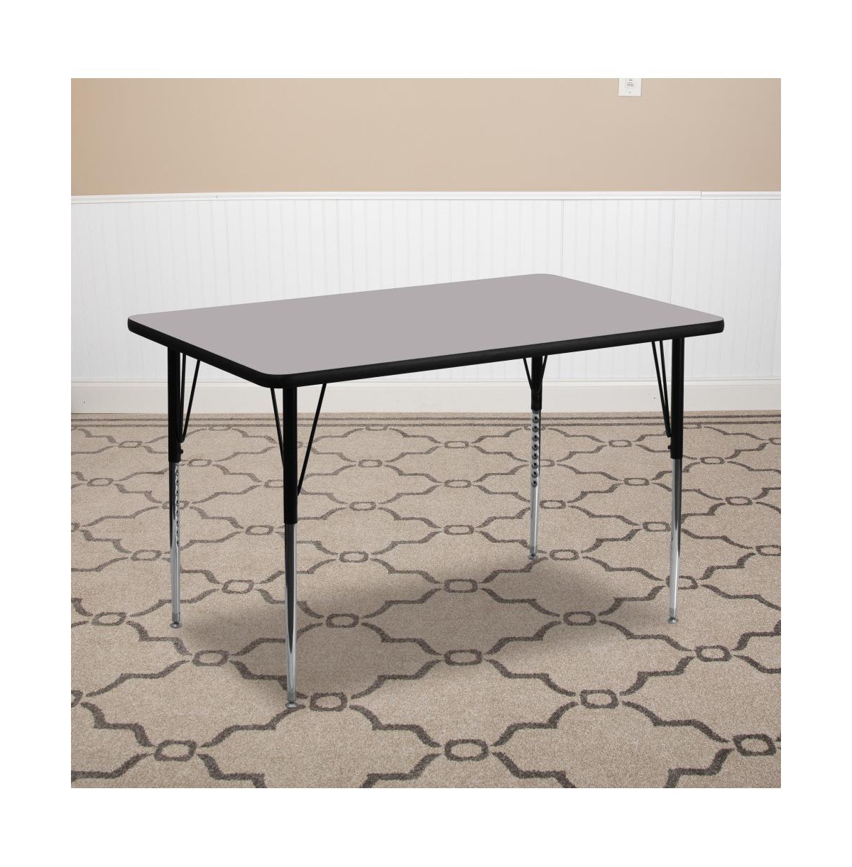 Emma+Oliver 24X48 Rectangle Laminate Adjustable Activity Table