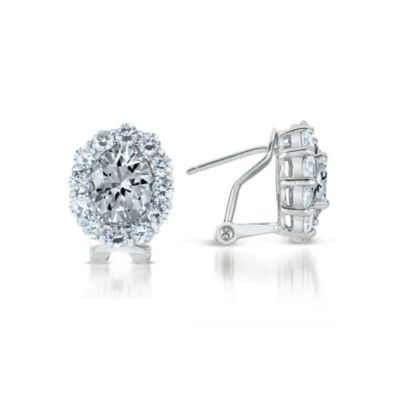 C.Z. Sterling Silver Cubic Zirconia Celebrity-inspired Stud Earrings