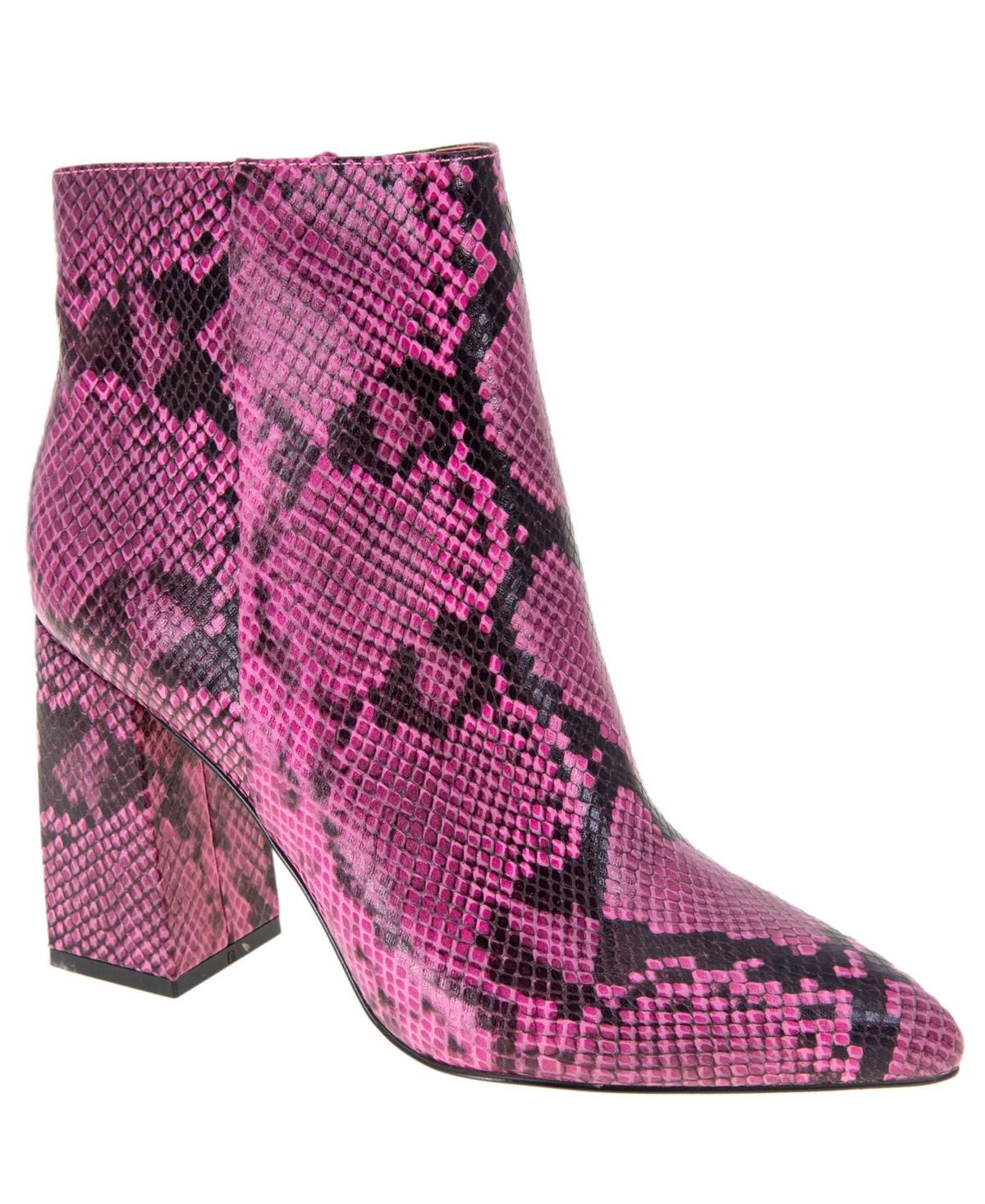 Shop Bcbgeneration Women's Briel Block Heel Bootie In Viva Pink Snake - Synthetic
