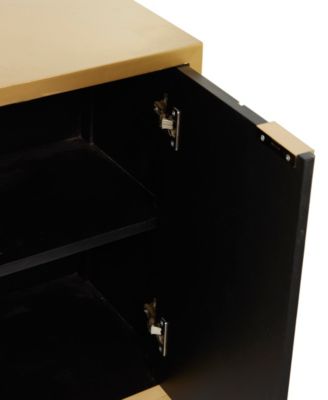 32" Wood 1 Shelf and 3 Doors Cabinet with Mirrored Front