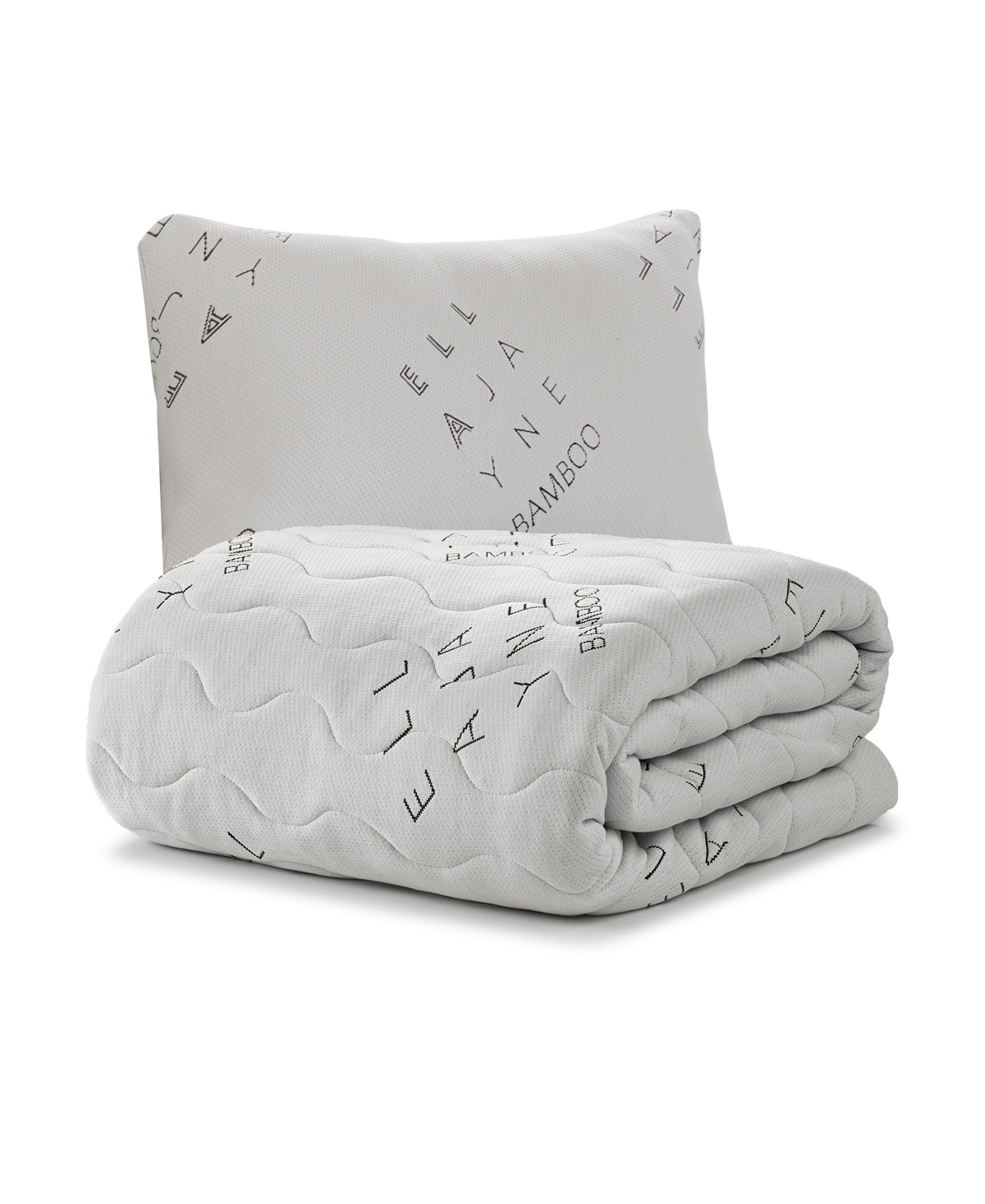 Ella Jayne Viscose From Bamboo Pillow And Topper Bedding Bundle, Twin Xl In White