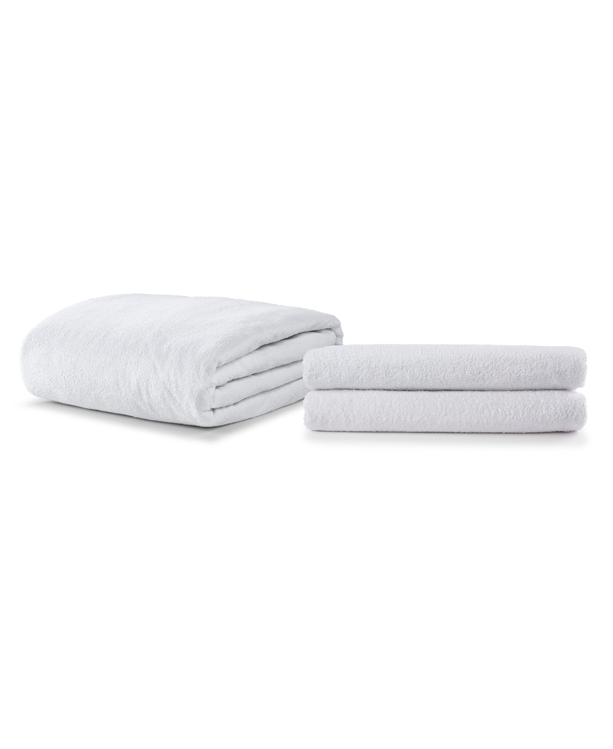 Ella Jayne Terry Cloth Water-resistant Mattress And Pillow Protector Bundle, Queen In White