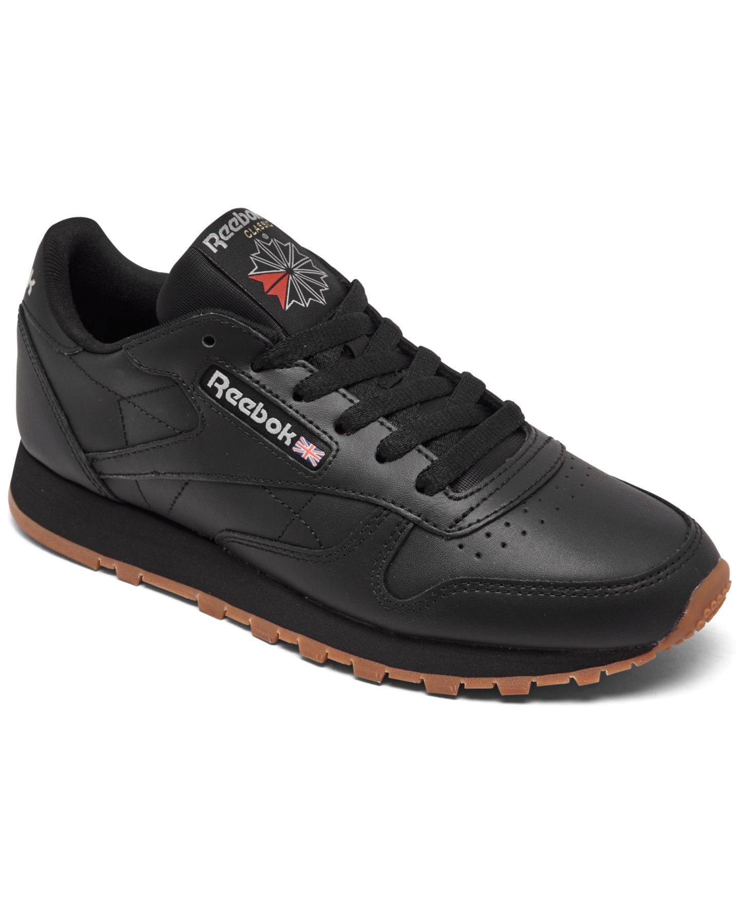 Женские кроссовки Reebok Classic Leather Casual, цвет: Чёрный — фото 1