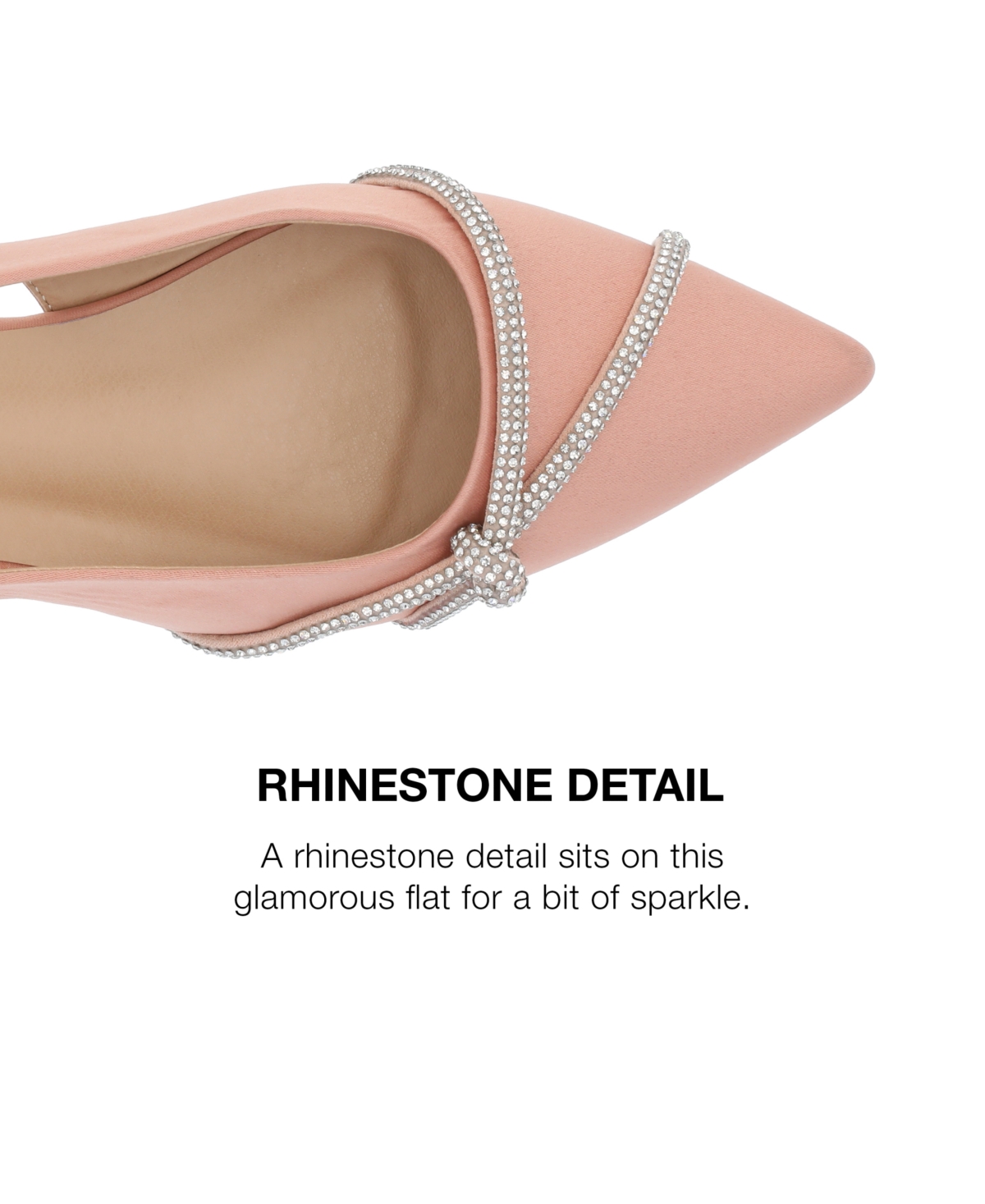 Journee Collection Women's Rebbel Rhinestone Knot Slingback Flats