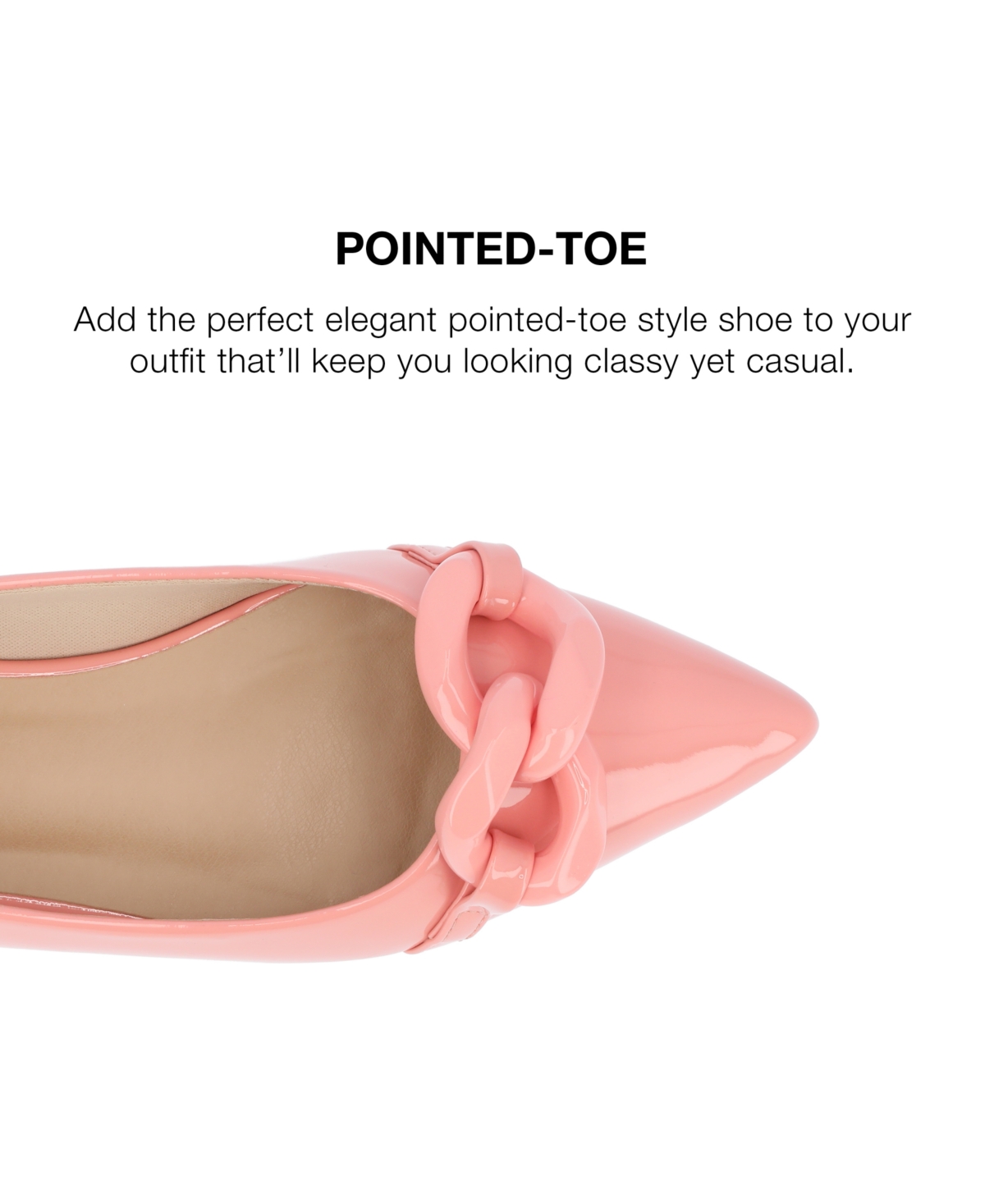 Journee Collection Women's Clareene Chain Pointed Toe Flats