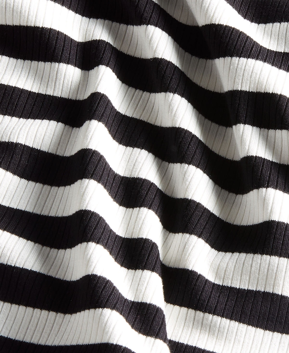 Shop On 34th Women's Ribbed T-shirt, Xxs-4x, Created For Macy's In White,black Combo